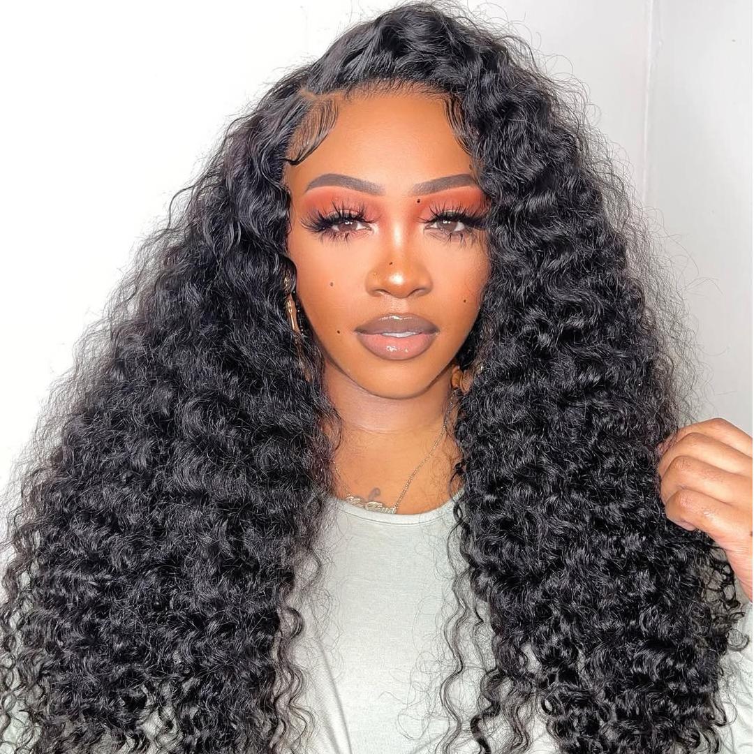 Pre Plucked Water Wave Transparent Lace Front Wig High Density Virgin Human Hair Wigs With Baby Hair