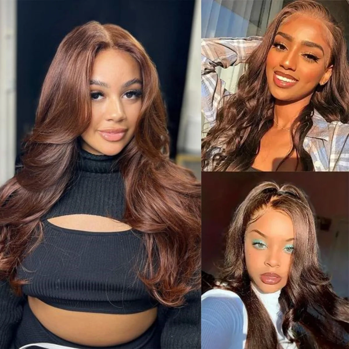 #4 Chocolate Brown Body Wave Wig Lace Front Wigs With Baby Hair-Zlike