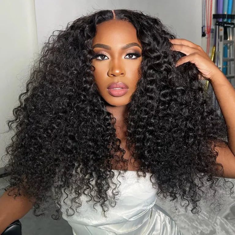 Zlike Deep Wave Transparent Lace Front Wigs 100% Human Hair Wigs Pre Plucked Hairline