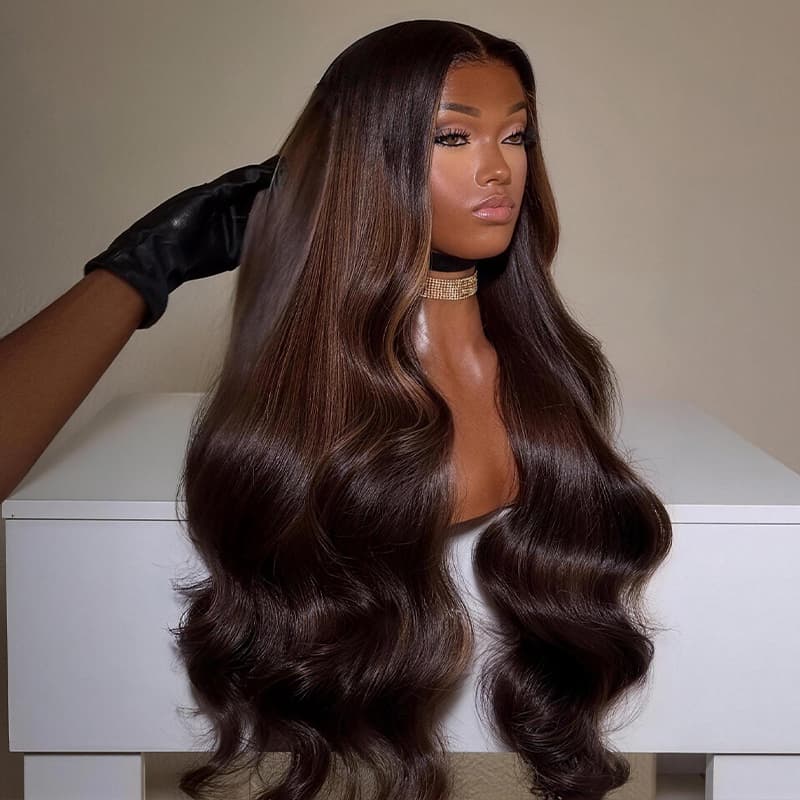 Zlike Vietnamese Brown Bone Straight 13x4 Lace Front Virgin Human Hair Wigs
