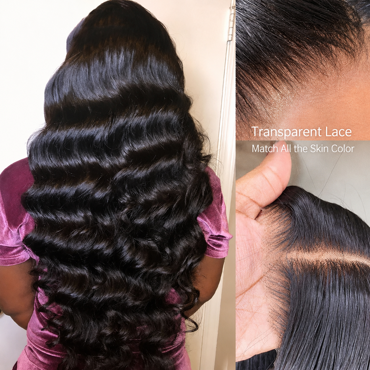 Zlike 360 Full Lace Glueless Loose Deep Wave Wigs Invisi Drawstring Natural Black Pull & Go Wigs