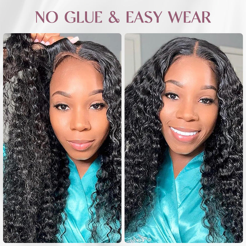 5x5 Lace Closure Water Wave Wigs Pre Cut Transparent Lace Human Hair Wigs Beginner Friendly