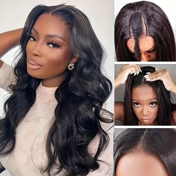 $129/2 Wigs | U Part Glueless Wear & Go Body Wave Wig + 10Inch Glueless Pre Cut Yaki Straight Bob 5X5 Lace Closure Wig