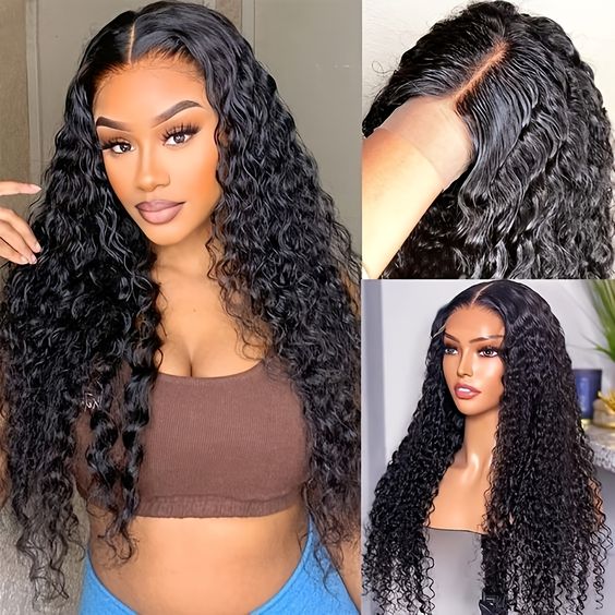 [BOGO] Pre Bleached Knots Water Wave Transparent Lace Human Hair Wigs With Baby Hair