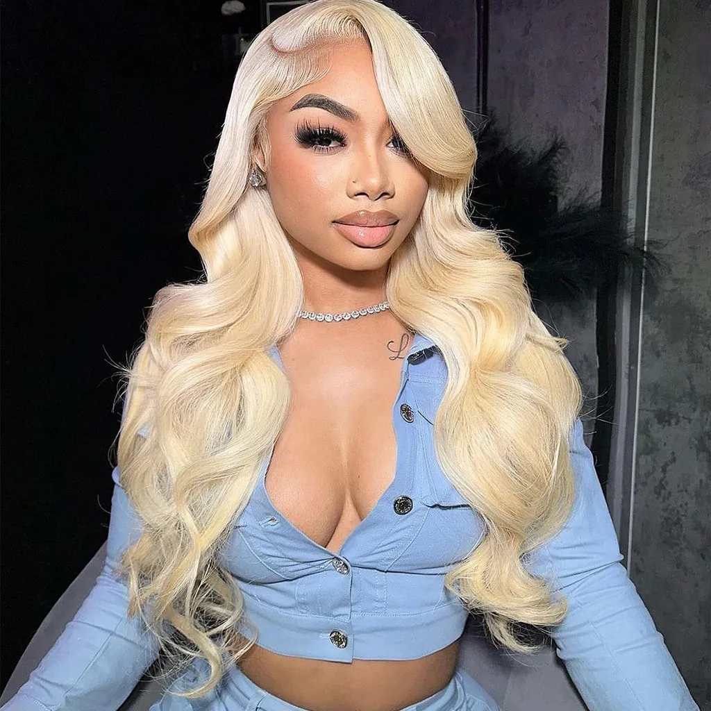 Zlike 613 Blonde Body Wave Human Hair Wigs Transparent 13x4 Lace Front Wigs For Women