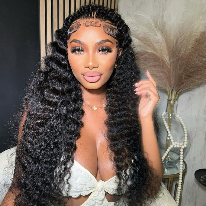 Loose Deep Wave Pre Plucked Lace Front Human Hair Wigs Natural and Realistic Invisible Lace Wig