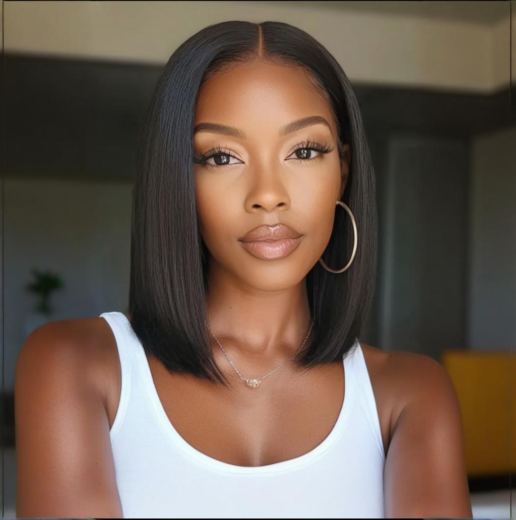 Glueless Short Bob Silky Straight 5x5 HD Lace Closure Wig Pre Cut Human Hair Lace Wigs