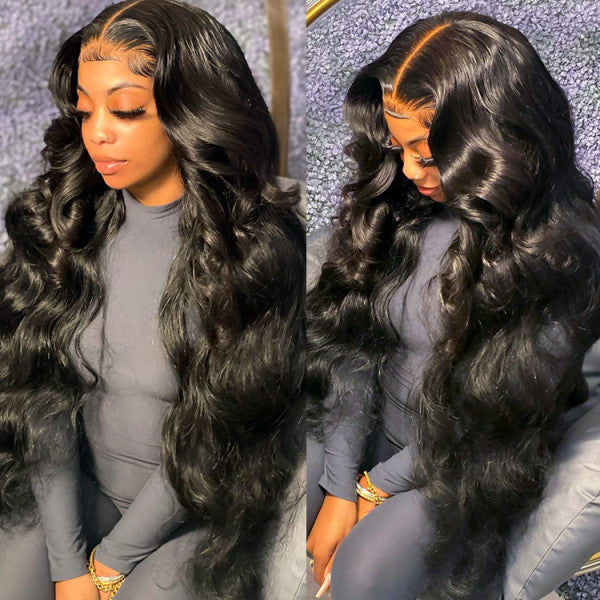 Long Natural Wigs Body Wave HD Lace Front Wigs 180% Density