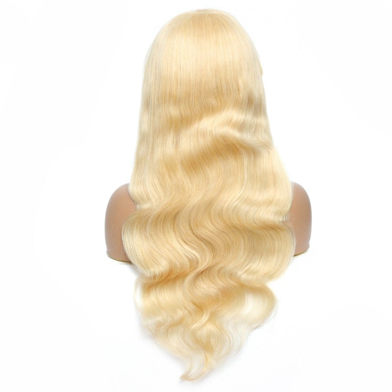 613 Blonde Wig With Bangs Natural Color Body Wave Human Hair Wigs For Women