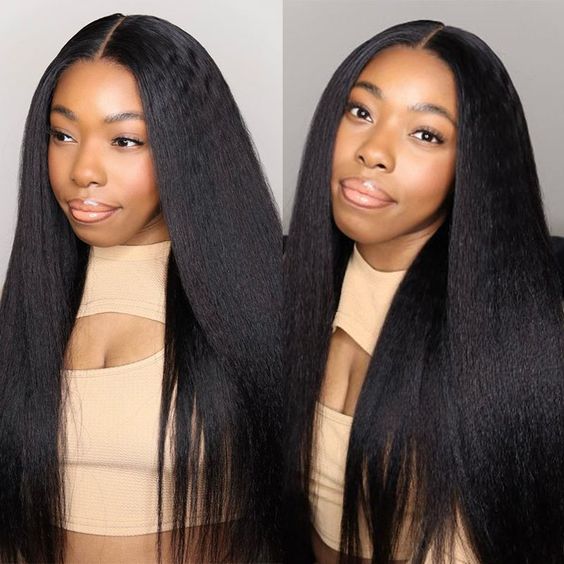 Flash Sale | Wear Go Pre Cut Yaki Straight Glueless Human Hair Lace Closure Wigs With Baby Hair