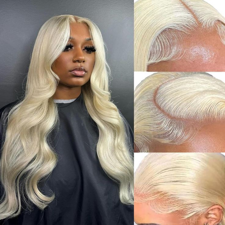 Pre Plucked Body Wave Transparent Lace Front Wig 613 Blonde Human Hair Wigs Natural Hairline