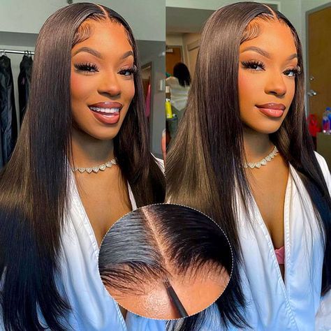 Flash Sale | Pre-Plucked Straight 9x6 Glueless Human Hair Lace Closure Wigs Bleached Knots Natural Hairline