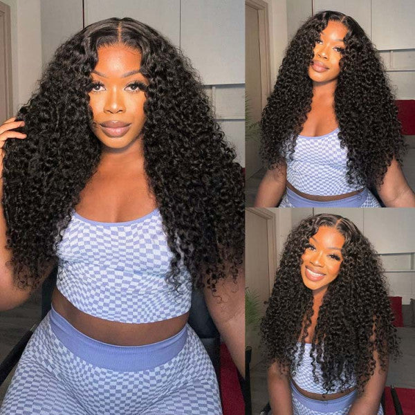 Kinky Curly Undetectable Invisible 5x5 Glueless Lace Closure 100% Human Hair Wigs-Zlike