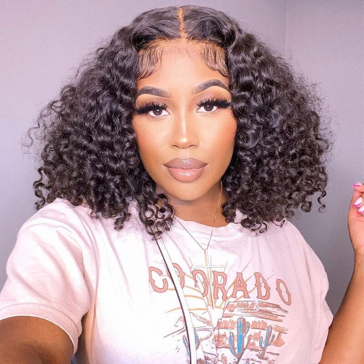 Curly Bob Wigs 4×4 13×4 Lace Front Short Curly Bob Human Wigs