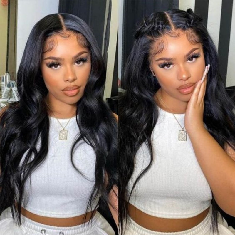 Glueless Lace Closure Wigs Yaki Straight Pre Cut Wear Go Human Hair Wigs With Baby Hair