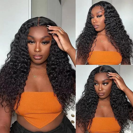 5x5 Deep Wave Human Hair Wigs Swiss HD Lace Closure Wig Pre Plucked-Zlike