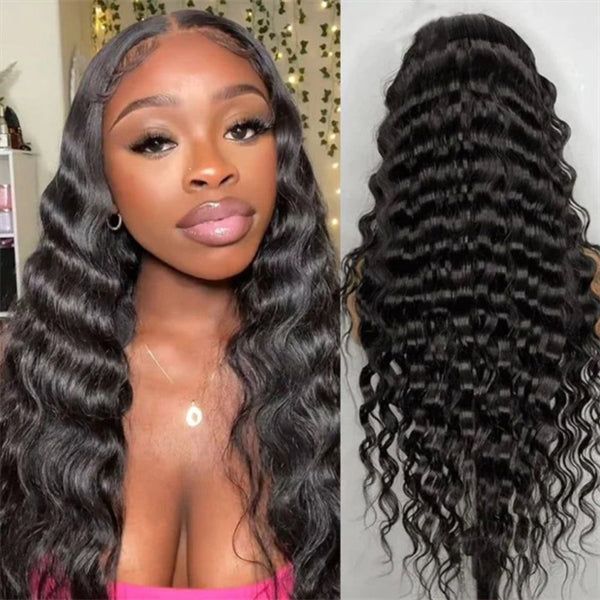 Natural Hairline Loose Deep Wave 13x4 HD Transparent Lace Fornt Virgin Human Hair Wigs-Zlike