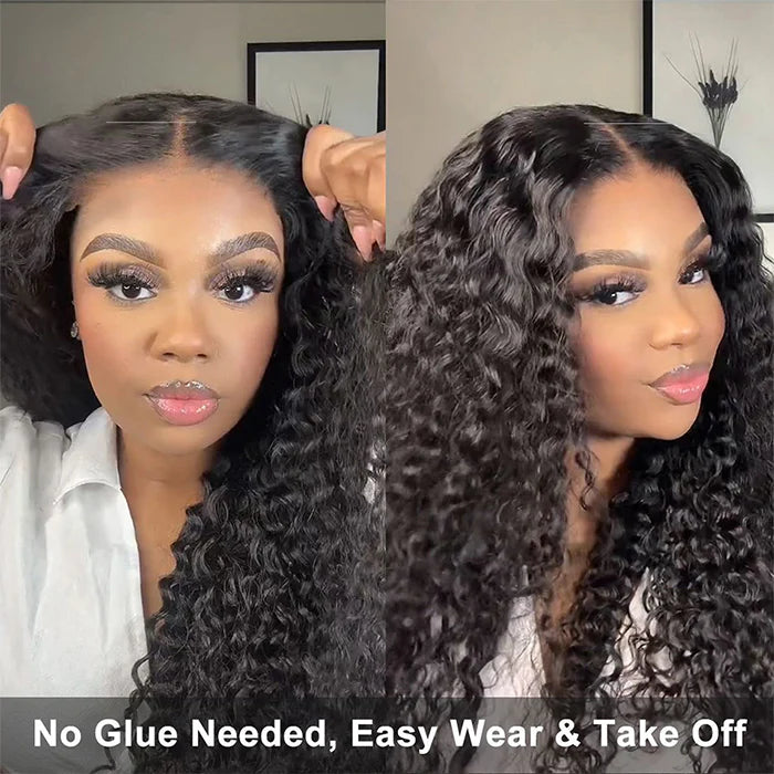 Ready Go Glueless Deep Wave 5x5 Lace Closure Wig Natural Hairline Beginner Friendly