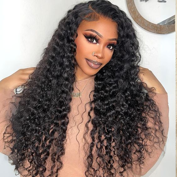 $129 = 2 Wigs | V Part Glueless Wear & Go Water Wave Wig + 8Inch #27 Honey Blonde Straight Bob 4X4 Lace Closure Wig