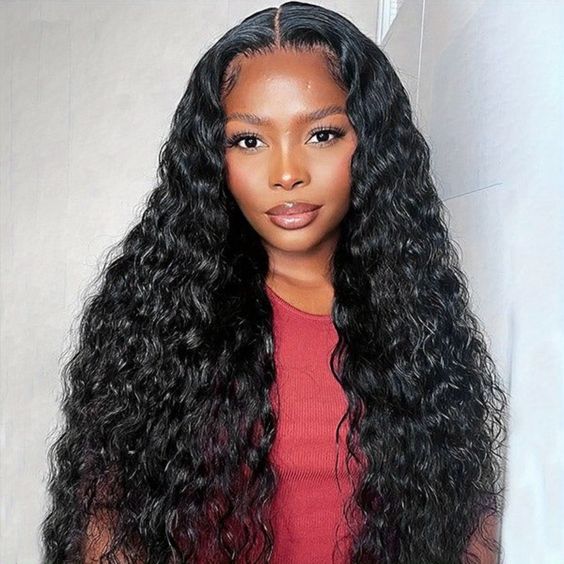 [BOGO] Pre Bleached Knots Water Wave Transparent Lace Human Hair Wigs With Baby Hair