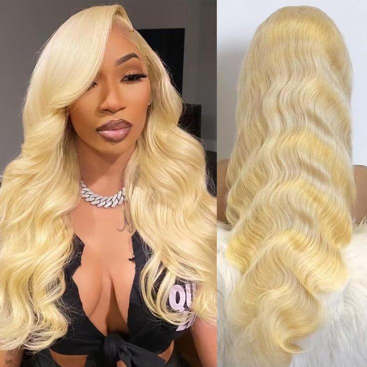 Pre Plucked Body Wave Transparent Lace Front Wig 613 Blonde Human Hair Wigs Natural Hairline