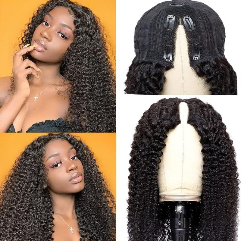 U/V Part Glueless Wig No Leave Out Quick & Easy Affordable Human Hair Wigs Flash Sale