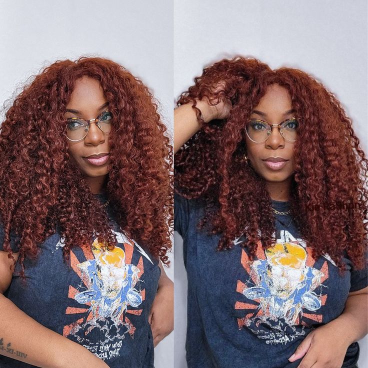 Pre Plucked #33 Reddish Brown Kinky Curly Transparent Lace Human Hair Wigs Natural Hairline