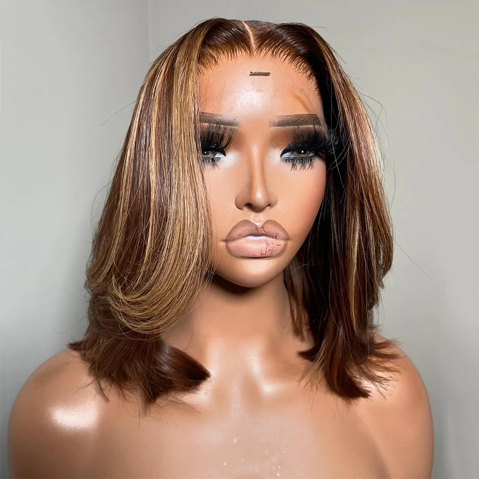 Zlike Natural Yaki Straight Layered Cut Blowout 7x5 Glueless Bob Lace Wig