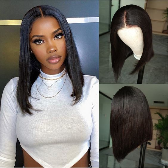 $129 = 2 Wigs | 10Inch Bob 13x4 Lace Front Straight Wig + 10Inch Bob Glueless 5x5 Lace Closure Straight Highlight Wig