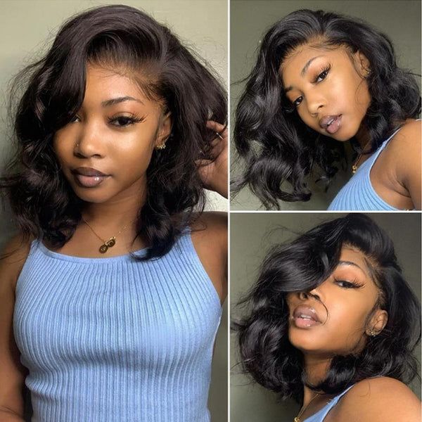 $189 = 3Wigs | Bob Glueless Wear & Go Straight Wig With Bangs + 13x4 Lace Front Body Wave Wig + Bob 13x4 Lace Front Boby Wave Wig