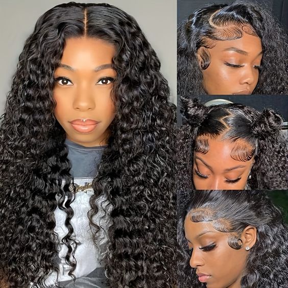 Water Wave HD Lace Closure Wig Brazilian Human Hair Lace Wigs 180% Density