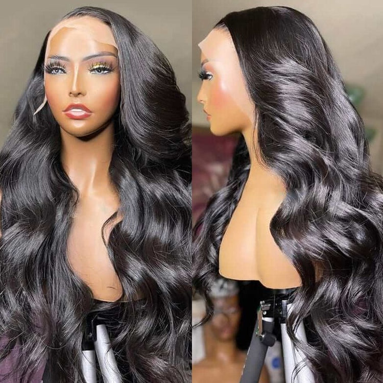 [Aicrelery] Real HD Lace Wigs Body Wave Pre Plucked 180% Density Human Hair Wigs