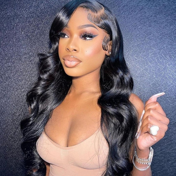 [Aicrelery] Real HD Lace Wigs Body Wave Pre Plucked 180% Density Human Hair Wigs