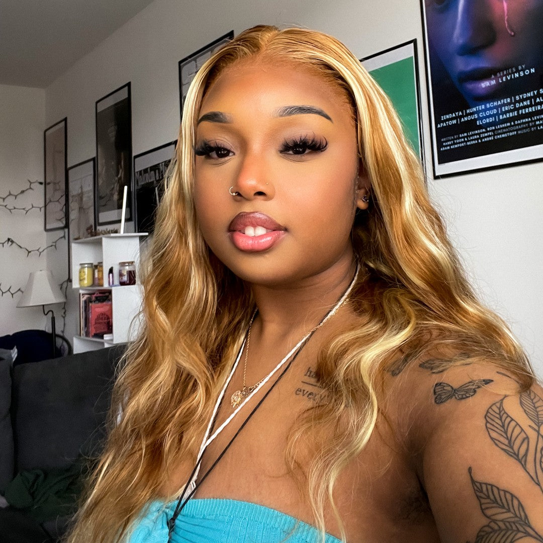 Blonde Highlight P30 613 Colored Wigs 100% Human Lace Front Wigs