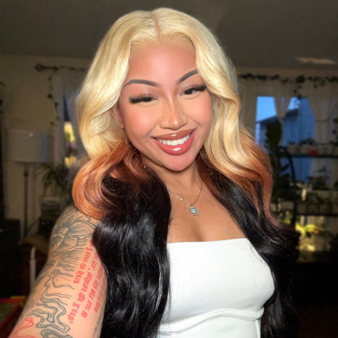 Blonde Lace Front Wig 613 Blonde Colored Body Wave Human Wigs Pre Plucked