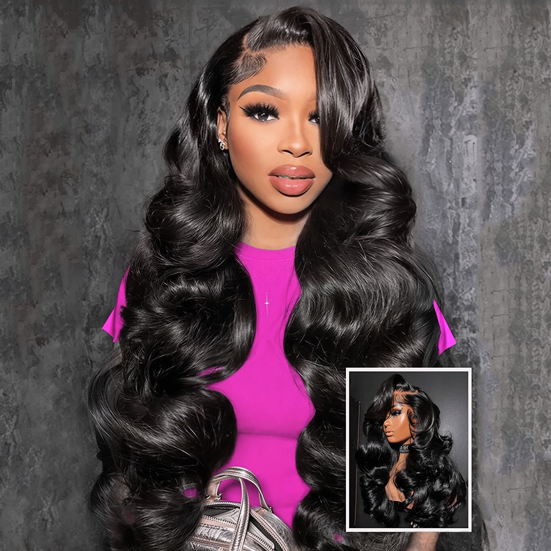 Zlike 13x4 Body Wave Glueless Lace Frontal Wig Human Hair Pre Plucked With Drawstring Wigs