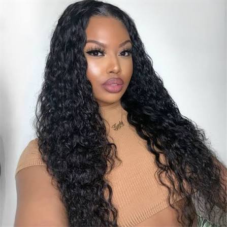 Zlike 30" Water Wave Lace Front Wigs 100% Human Hair With Transparent Lace Natural Hairline