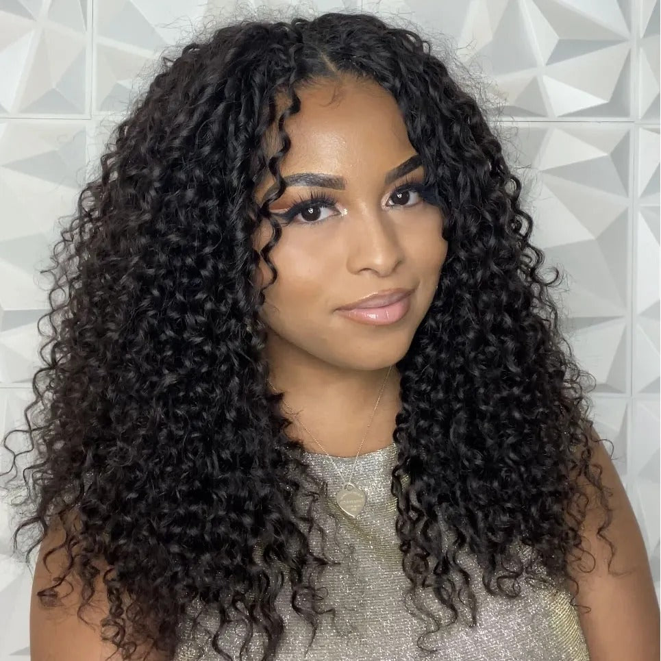 Zlike Water Wave Transparent Glueless Lace Closure Wigs 100% Virgin Human Hair For Women Wear Go Wigs