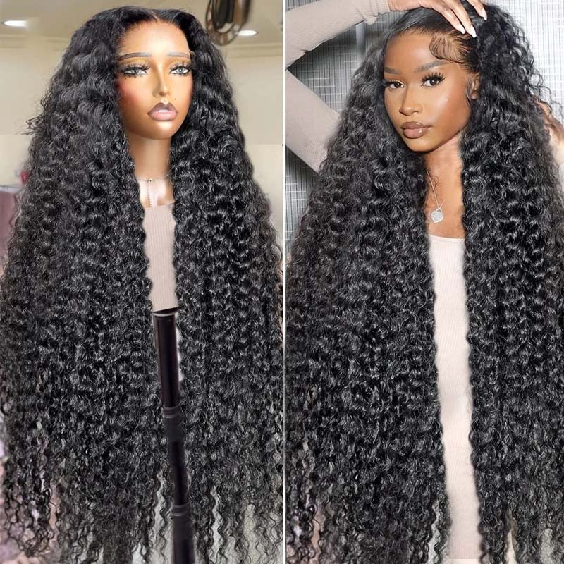 [40lnch Long Wig] Zlike Deep Wave Wigs 250% 13x6 Full Lace Front Wig Human Hair Natural Hairline