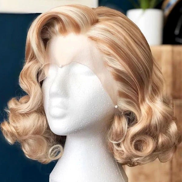 Zlike Blonde Highlight Bob Transparent Lace Wig Human Hair Wigs