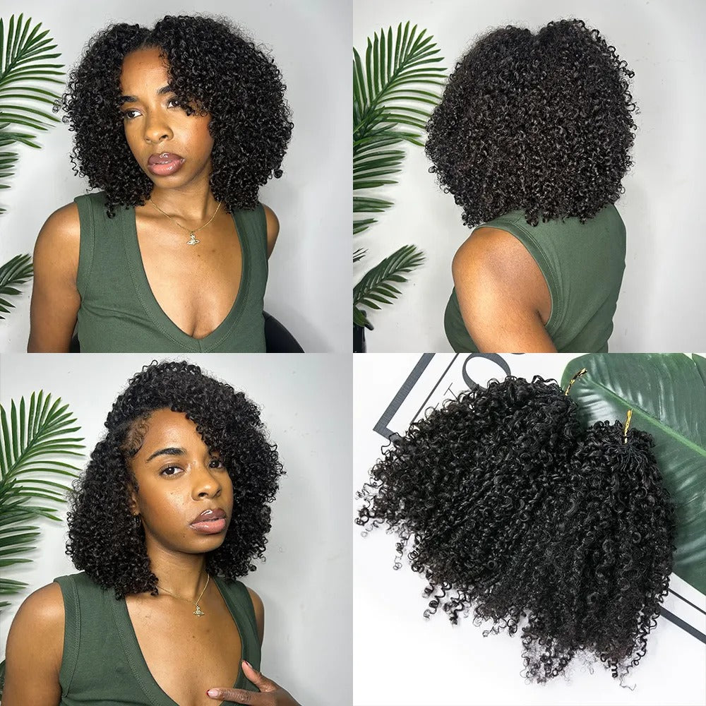 Zlike Burmese Curly Crochet Human Hair for Natural Boho Braids Miracle knots