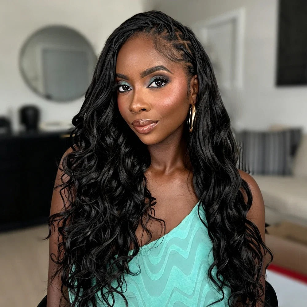 Zlike Loose Wave Crochet Human Hair for Natural Boho Braids Miracle knots