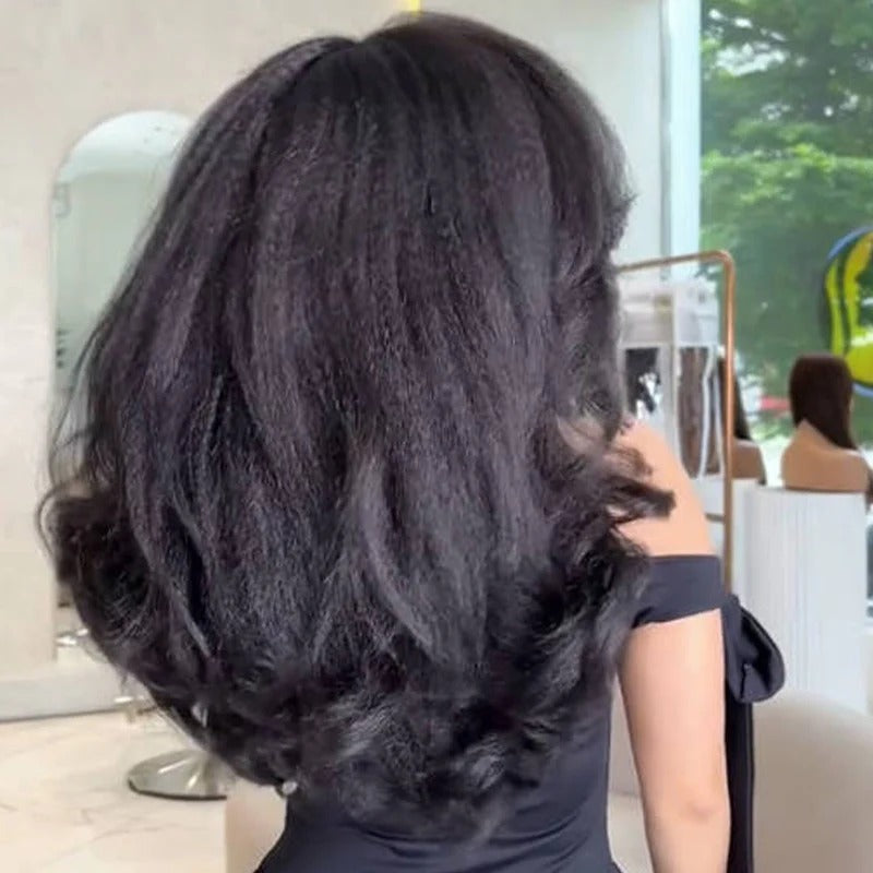 Zlike Yaki Loose Body Wave Wigs 13x4 Lace Front 100% Human Hair Wigs With Drawstring