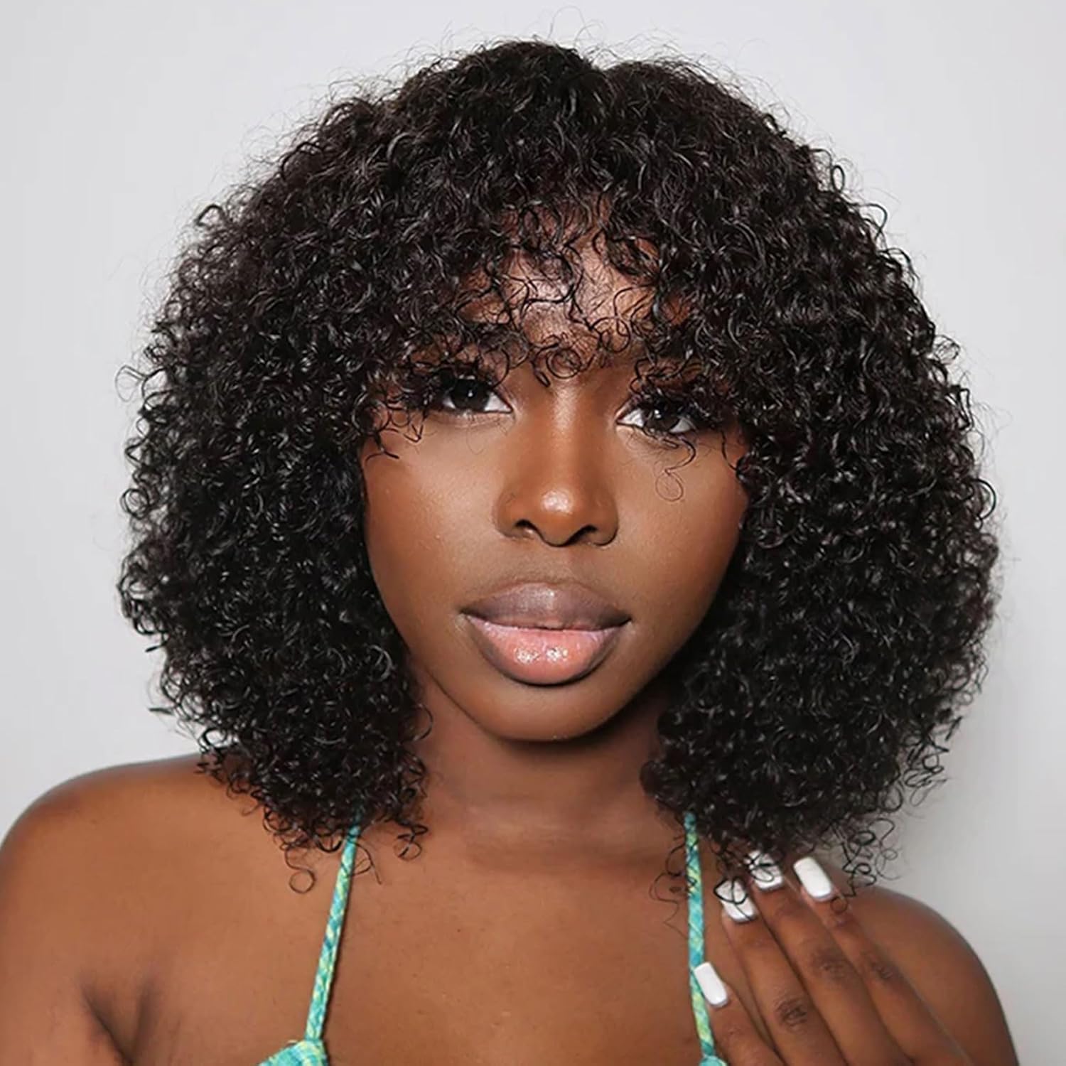 Kinky curly bob wig made with 100% virgin human hair