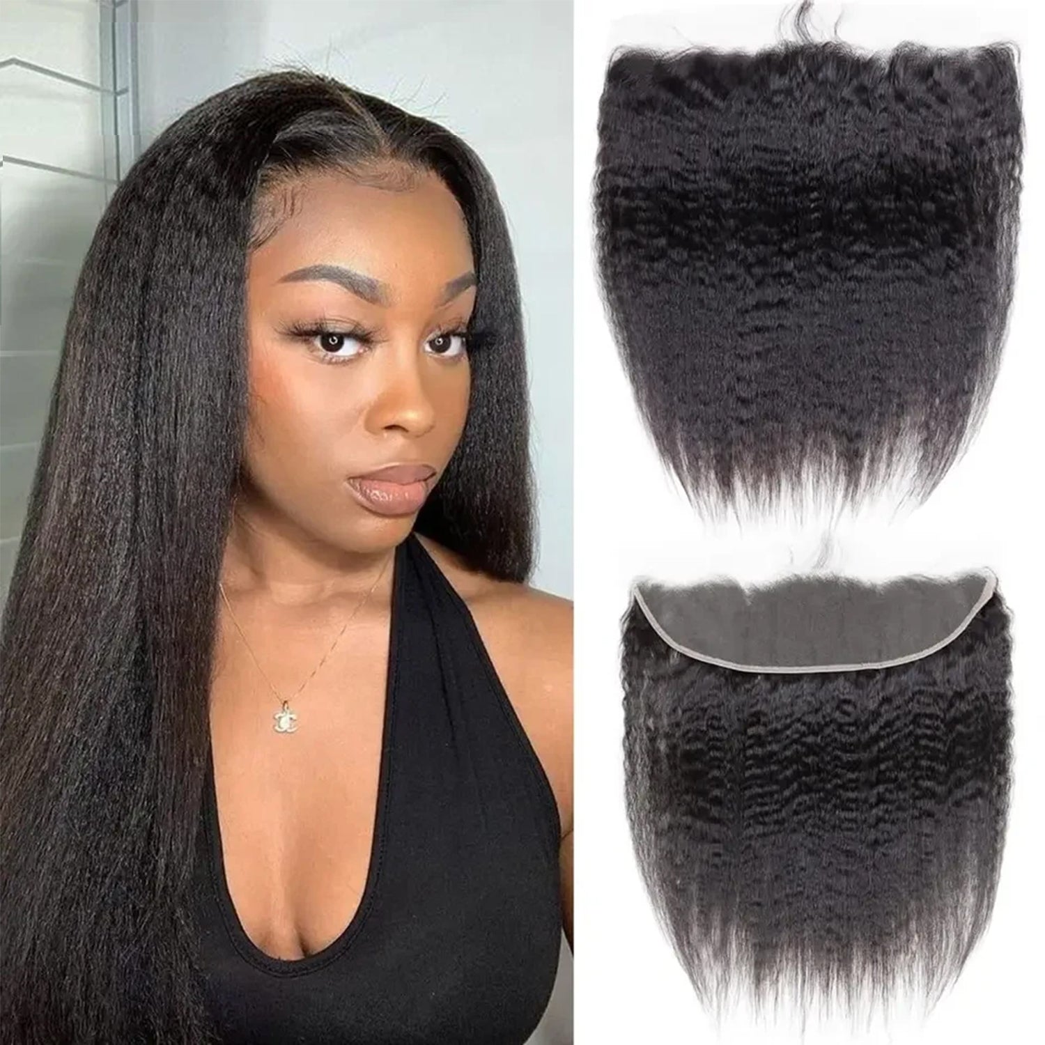 Yaki Straight 4x4 5x5 13x4 Transparent Undetectable Lace Closure Invisible Knots 100% Virgin Human