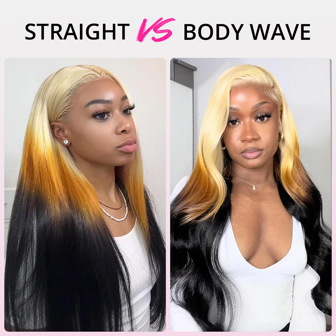 Blonde Ombre Lace Front Wig 613 Blonde Brown Human Hair Wigs Pre Plucked