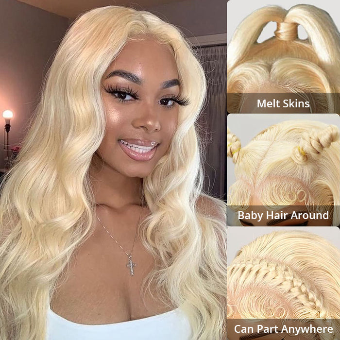 613 Blonde Body Wave Transparent 13x4 Lace Front Human Hair Wigs For Women