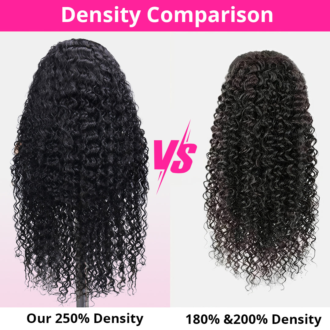Styled Wig | Blonde Highlight Glueless No Lace Curly Human Hair Wigs With Bangs
