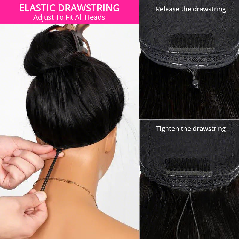 Zlike 300% High Density Loose Deep 13x6 Lace Front Glueless Human Hair Wigs Pre-Cut Lace With Drawstring Natural Color