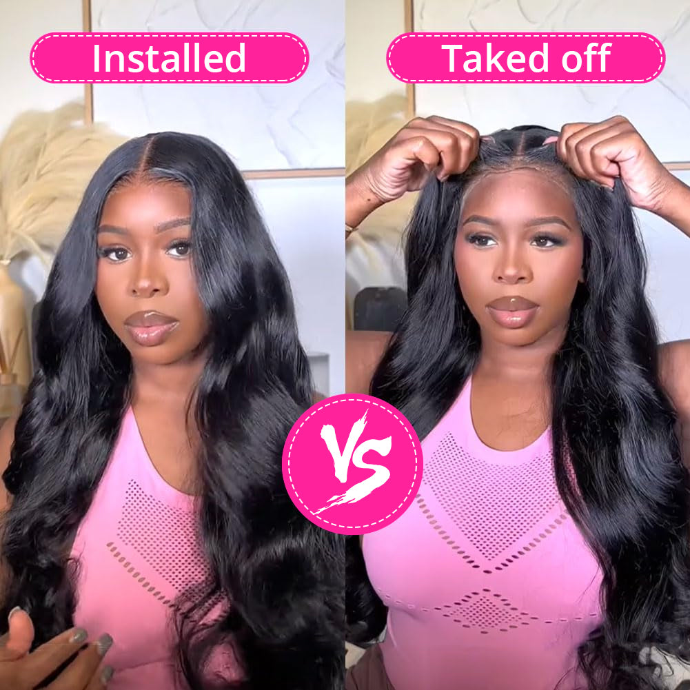 Glueless Body Wave HD Lace Closure Wig Put On and Go Human Hair Wigs